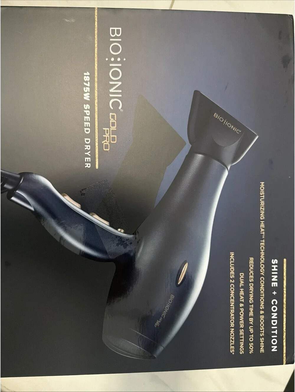 BIO IONIC GoldPro Professional Speed Hair Dryer 1875W new